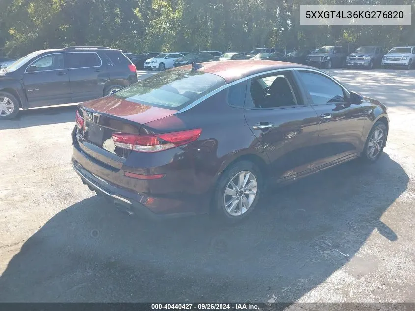 5XXGT4L36KG276820 2019 Kia Optima Lx