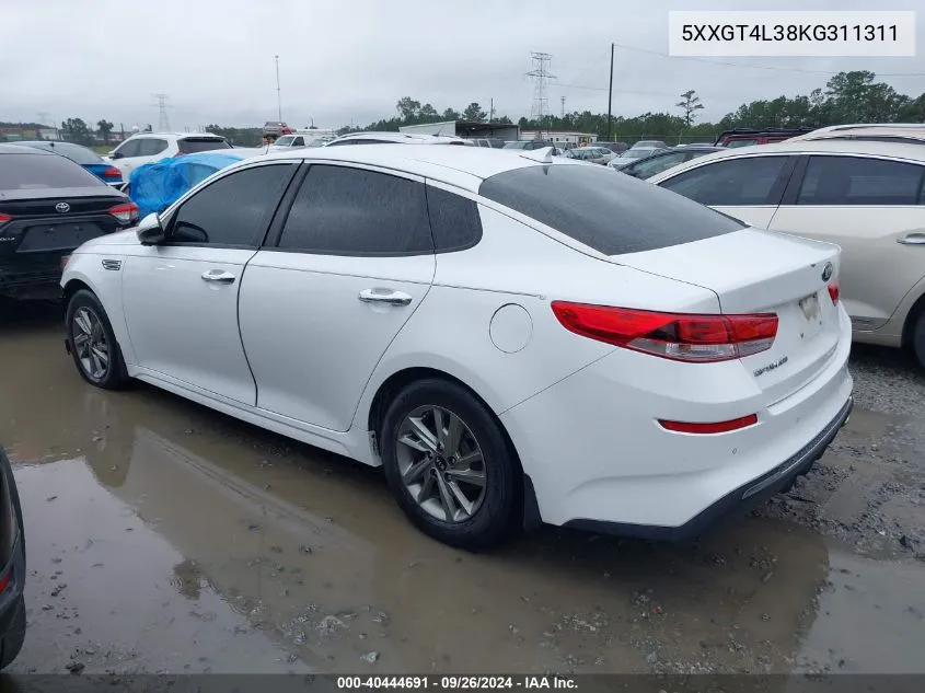 5XXGT4L38KG311311 2019 Kia Optima Lx