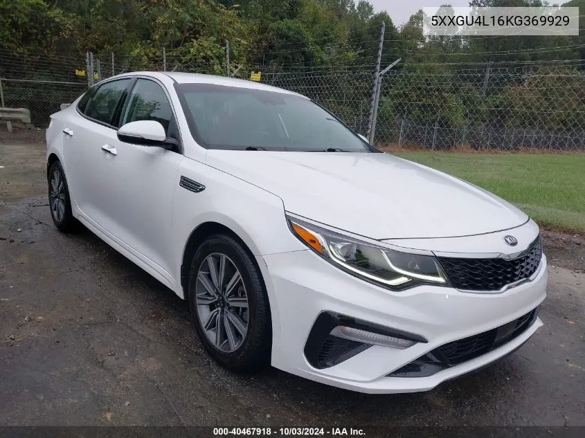 2019 Kia Optima Ex VIN: 5XXGU4L16KG369929 Lot: 40467918