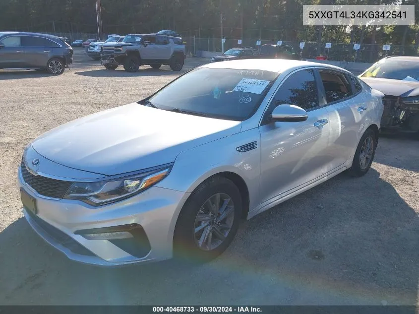 5XXGT4L34KG342541 2019 Kia Optima Lx