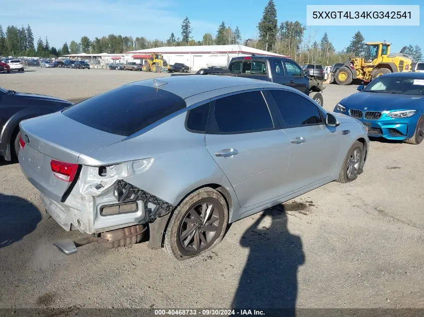 2019 Kia Optima Lx VIN: 5XXGT4L34KG342541 Lot: 40468733