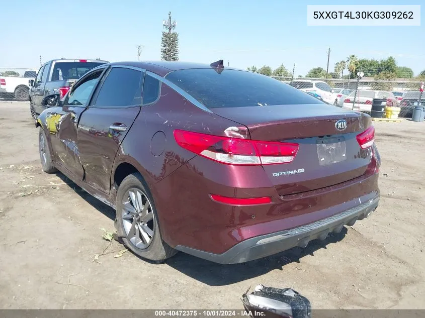 2019 Kia Optima Lx/S VIN: 5XXGT4L30KG309262 Lot: 40472375