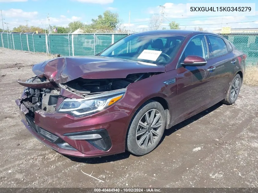 2019 Kia Optima Ex VIN: 5XXGU4L15KG345279 Lot: 40484940