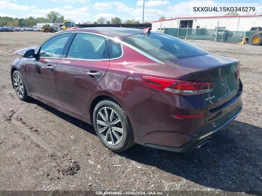 2019 Kia Optima Ex VIN: 5XXGU4L15KG345279 Lot: 40484940