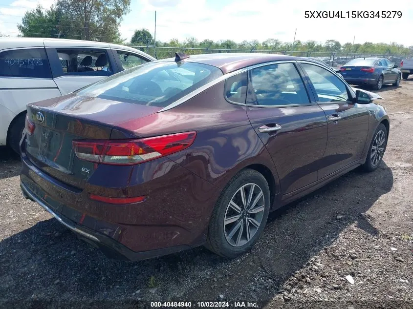 5XXGU4L15KG345279 2019 Kia Optima Ex