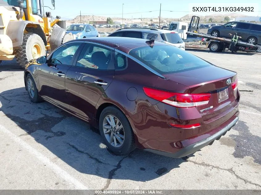 2019 Kia Optima Lx/S VIN: 5XXGT4L31KG349432 Lot: 40495924