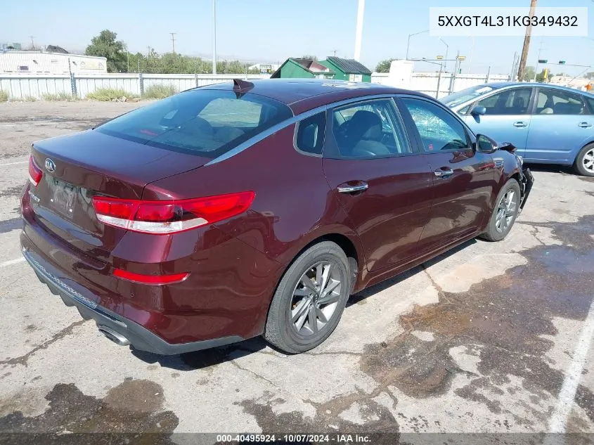 2019 Kia Optima Lx/S VIN: 5XXGT4L31KG349432 Lot: 40495924