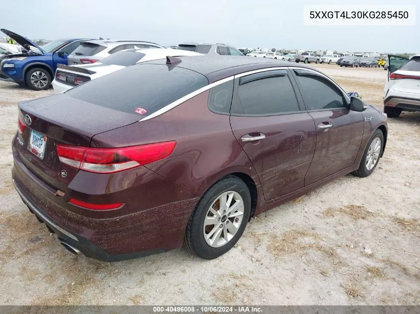 2019 Kia Optima Lx/S VIN: 5XXGT4L30KG285450 Lot: 40496008