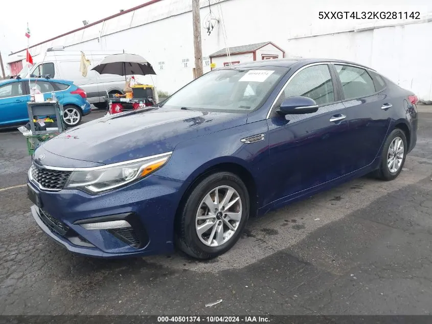 5XXGT4L32KG281142 2019 Kia Optima Lx