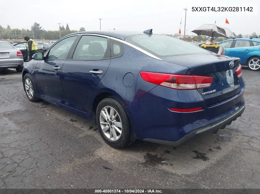 5XXGT4L32KG281142 2019 Kia Optima Lx