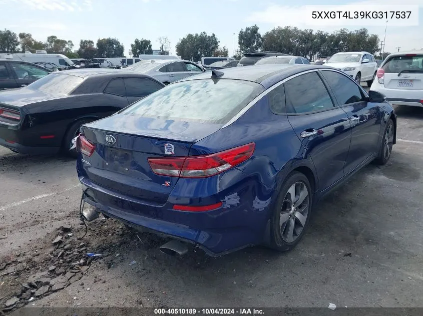 5XXGT4L39KG317537 2019 Kia Optima S