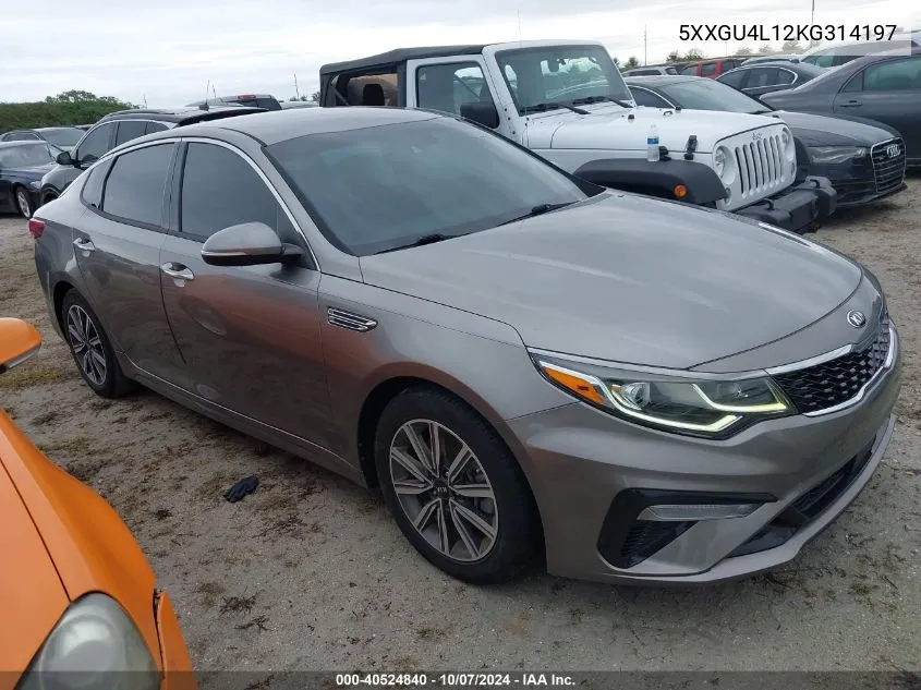 2019 Kia Optima Ex VIN: 5XXGU4L12KG314197 Lot: 40524840