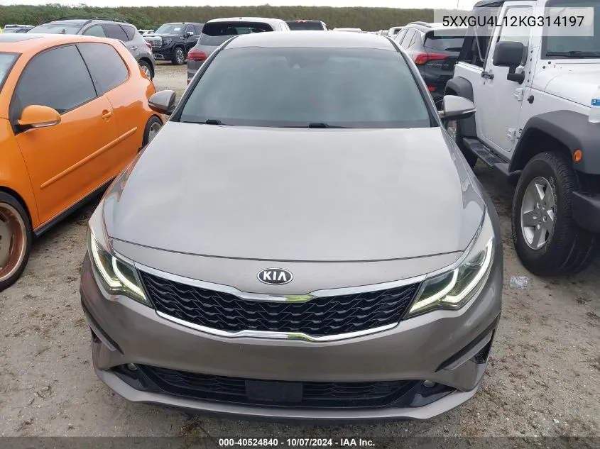 2019 Kia Optima Ex VIN: 5XXGU4L12KG314197 Lot: 40524840