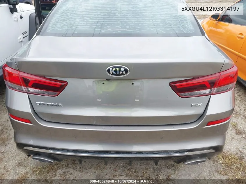 2019 Kia Optima Ex VIN: 5XXGU4L12KG314197 Lot: 40524840