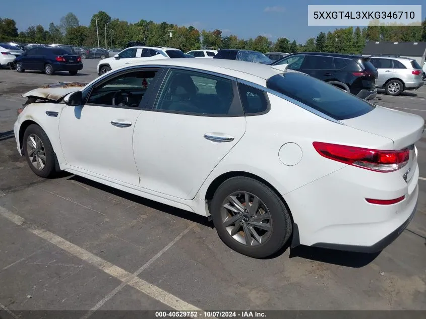 2019 Kia Optima Lx VIN: 5XXGT4L3XKG346710 Lot: 40529752