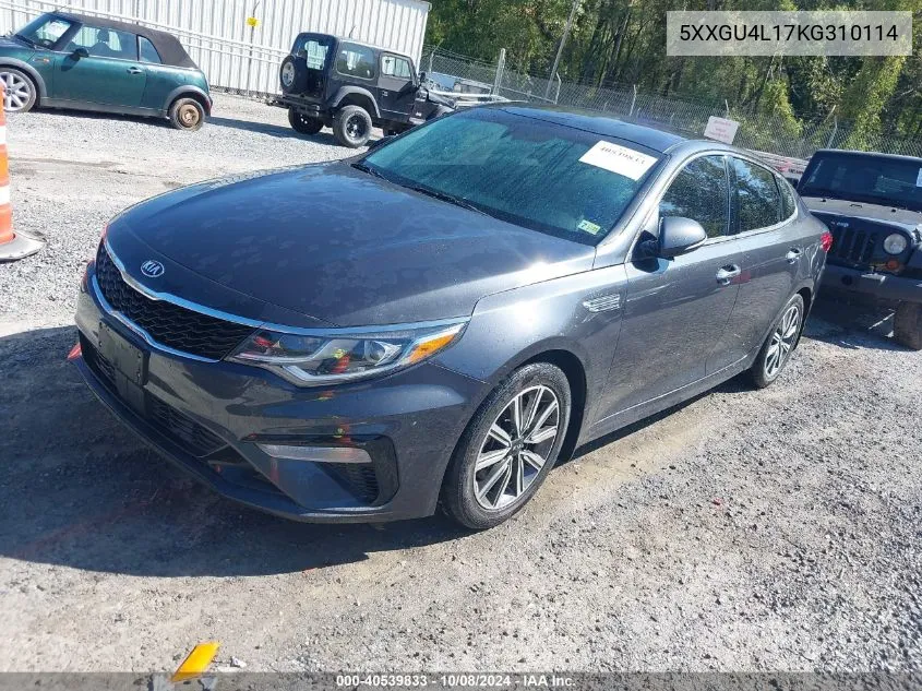 5XXGU4L17KG310114 2019 Kia Optima Ex