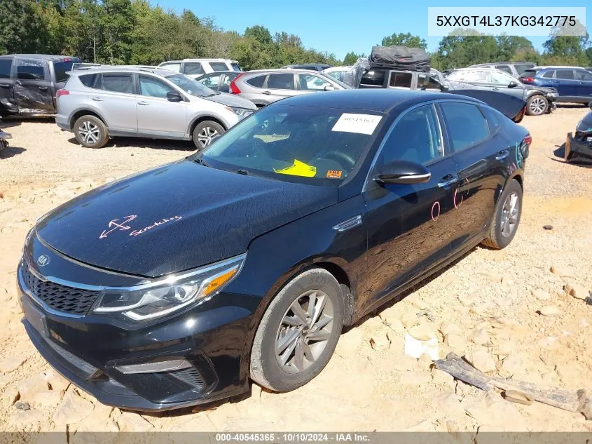 2019 Kia Optima Lx VIN: 5XXGT4L37KG342775 Lot: 40545365