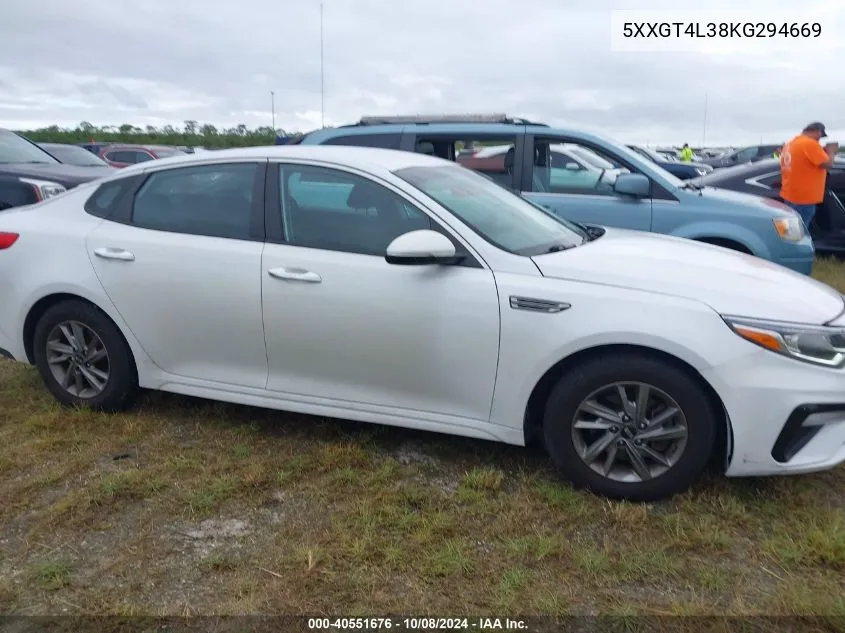 2019 Kia Optima Lx VIN: 5XXGT4L38KG294669 Lot: 40551676