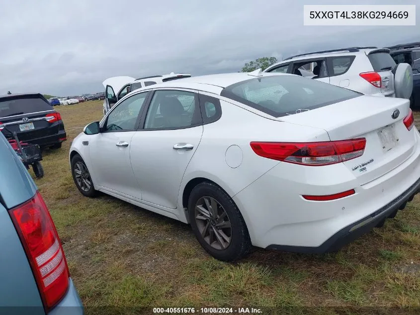 5XXGT4L38KG294669 2019 Kia Optima Lx