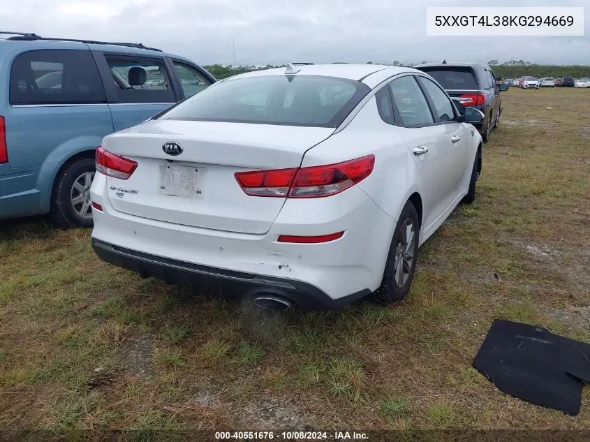 5XXGT4L38KG294669 2019 Kia Optima Lx