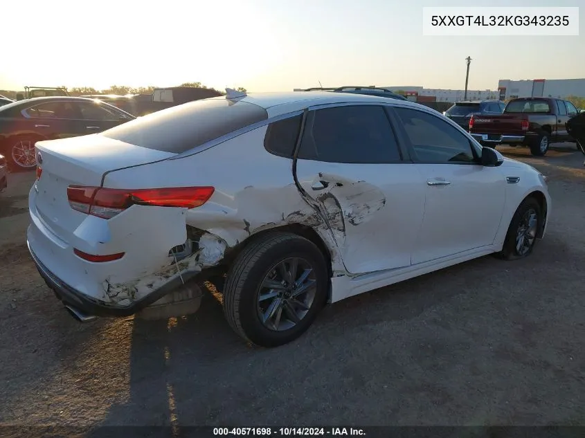 5XXGT4L32KG343235 2019 Kia Optima Lx/S