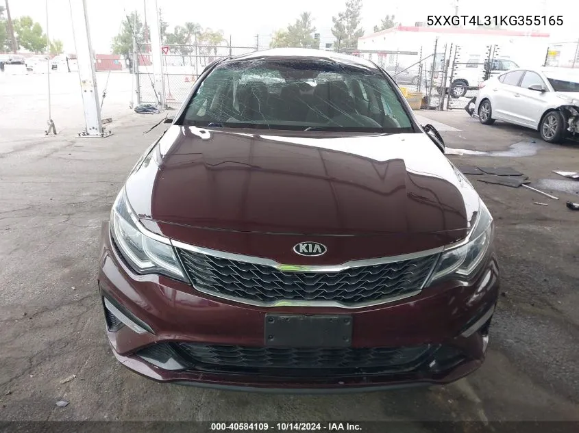 5XXGT4L31KG355165 2019 Kia Optima Lx/S