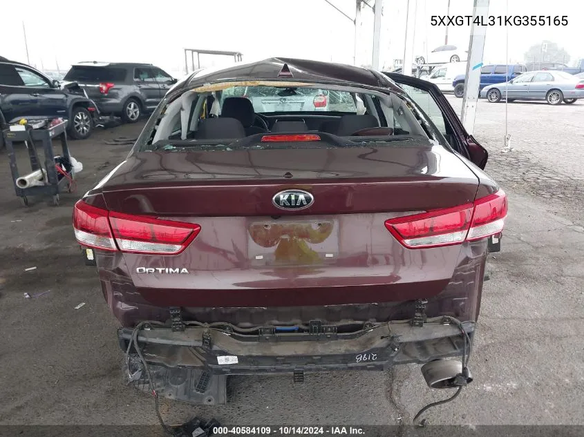 5XXGT4L31KG355165 2019 Kia Optima Lx/S