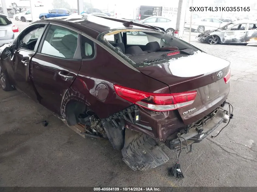 2019 Kia Optima Lx/S VIN: 5XXGT4L31KG355165 Lot: 40584109