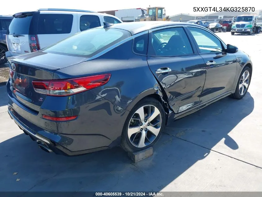 2019 Kia Optima S VIN: 5XXGT4L34KG325870 Lot: 40605539