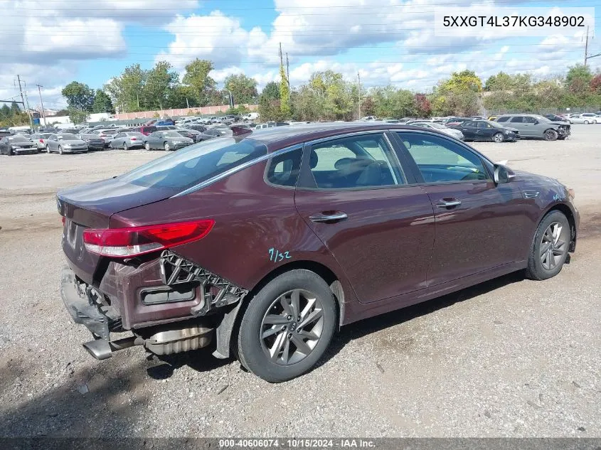 2019 Kia Optima Lx VIN: 5XXGT4L37KG348902 Lot: 40606074