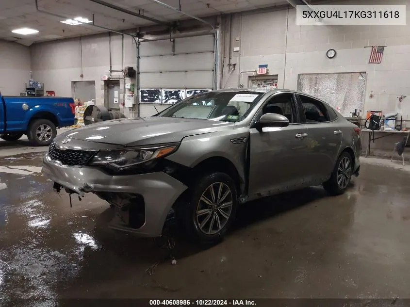 2019 Kia Optima Ex VIN: 5XXGU4L17KG311618 Lot: 40608986