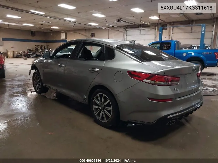 2019 Kia Optima Ex VIN: 5XXGU4L17KG311618 Lot: 40608986