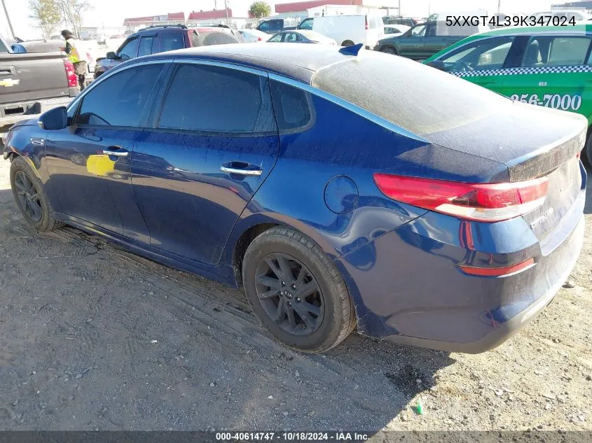 5XXGT4L39K347024 2019 Kia Optima Lx/S