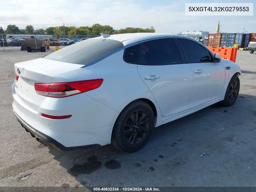 2019 Kia Optima Lx/S VIN: 5XXGT4L32KG279553 Lot: 40632334