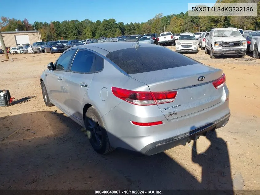 2019 Kia Optima Lx VIN: 5XXGT4L34KG332186 Lot: 40640067