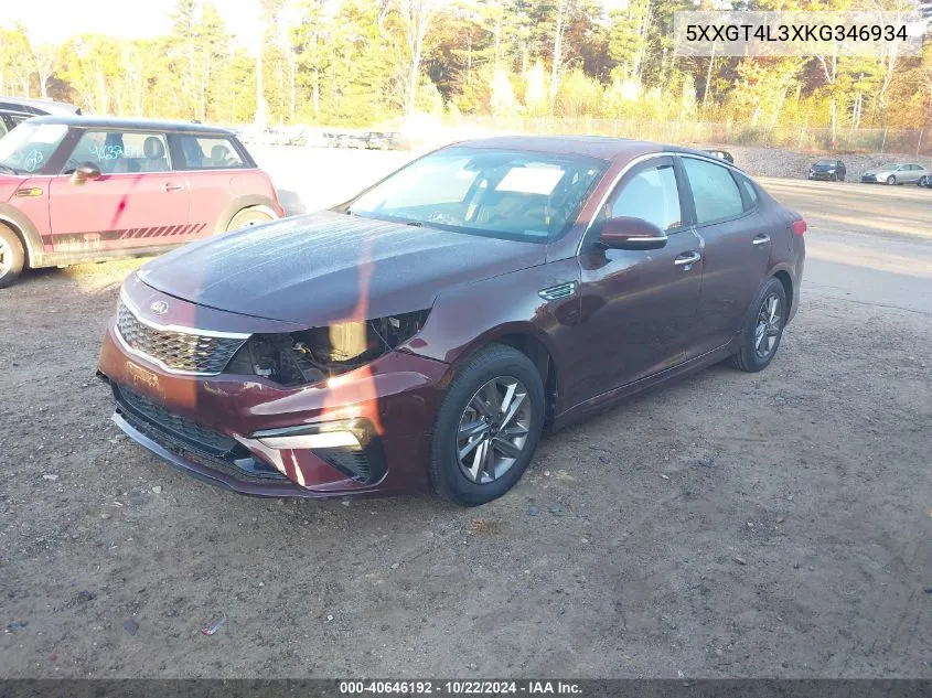 2019 Kia Optima Lx VIN: 5XXGT4L3XKG346934 Lot: 40646192