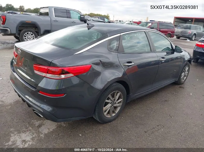 2019 Kia Optima Lx VIN: 5XXGT4L35KG289381 Lot: 40657817