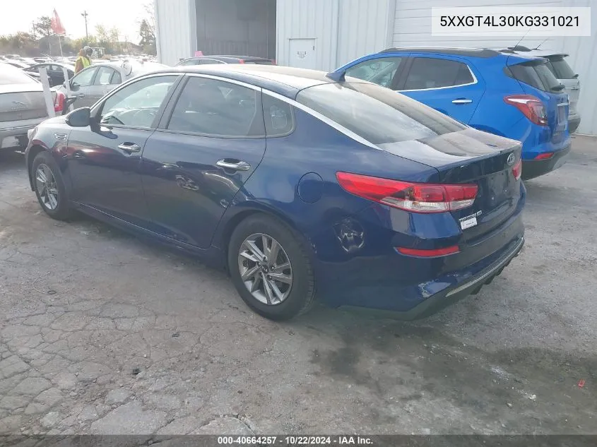 2019 Kia Optima Lx VIN: 5XXGT4L30KG331021 Lot: 40664257