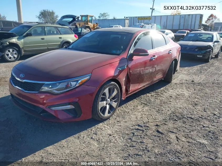 2019 Kia Optima S VIN: 5XXGT4L32KG377532 Lot: 40697423