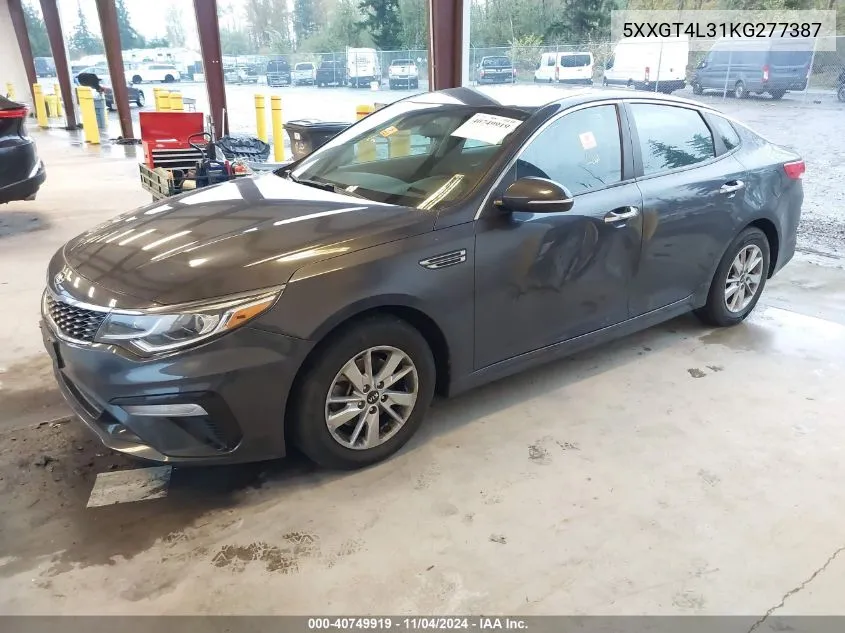 2019 Kia Optima Lx VIN: 5XXGT4L31KG277387 Lot: 40749919