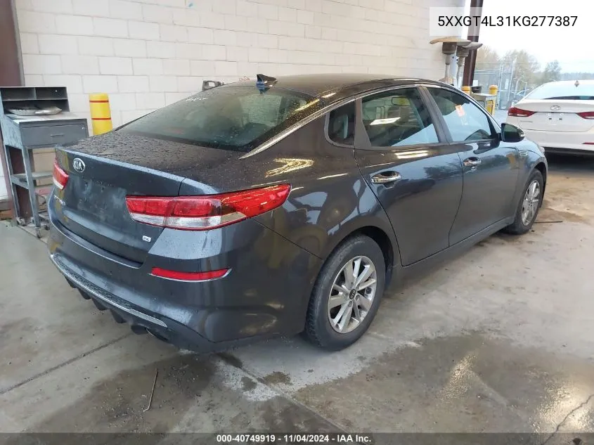 2019 Kia Optima Lx VIN: 5XXGT4L31KG277387 Lot: 40749919