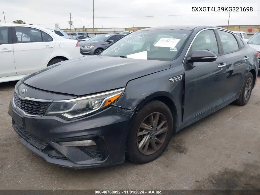 2019 Kia Optima Lx VIN: 5XXGT4L39KG321698 Lot: 40760092