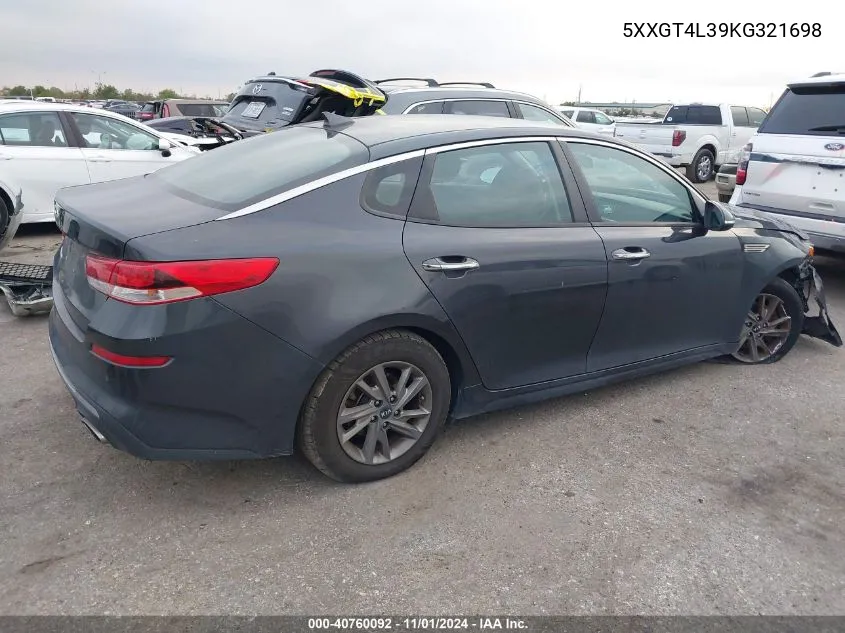 2019 Kia Optima Lx VIN: 5XXGT4L39KG321698 Lot: 40760092