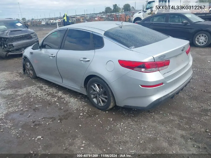 2019 Kia Optima Lx VIN: 5XXGT4L33KG312267 Lot: 40791269