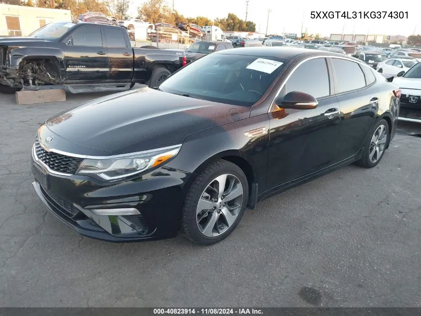 2019 Kia Optima S VIN: 5XXGT4L31KG374301 Lot: 40823914