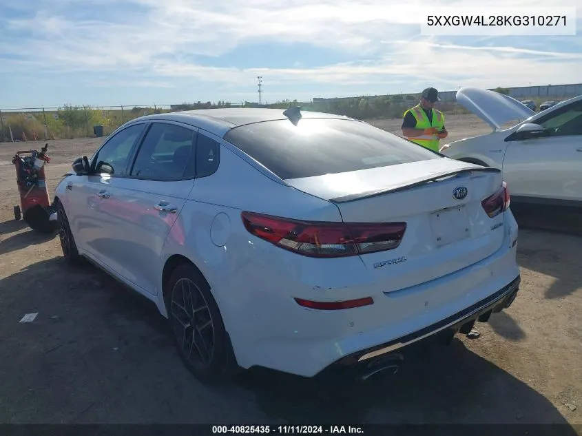 2019 Kia Optima Sx Turbo VIN: 5XXGW4L28KG310271 Lot: 40825435