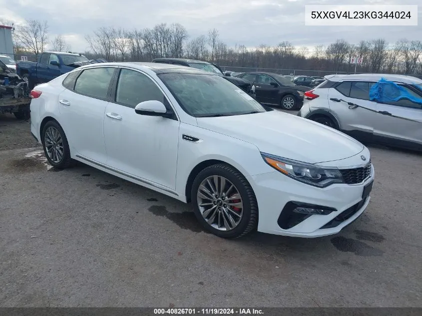 2019 Kia Optima Sx Turbo VIN: 5XXGV4L23KG344024 Lot: 40826701