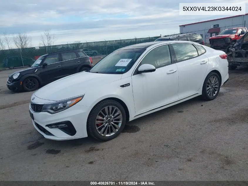 2019 Kia Optima Sx Turbo VIN: 5XXGV4L23KG344024 Lot: 40826701