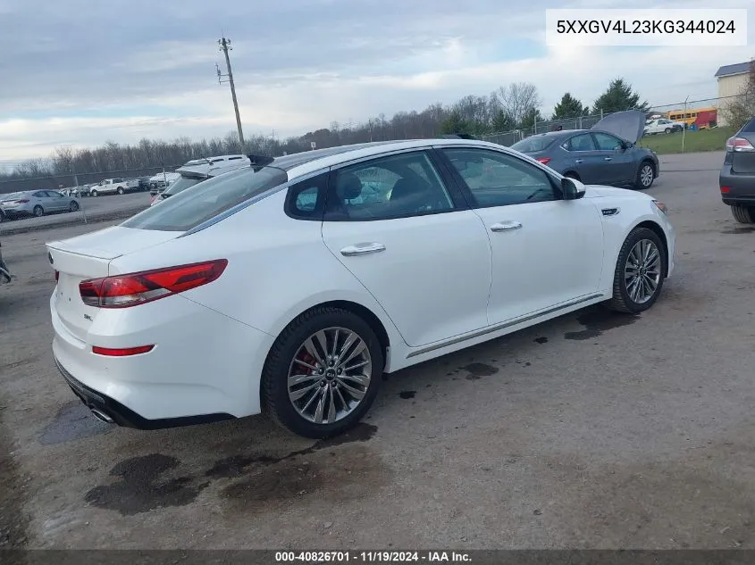 2019 Kia Optima Sx Turbo VIN: 5XXGV4L23KG344024 Lot: 40826701