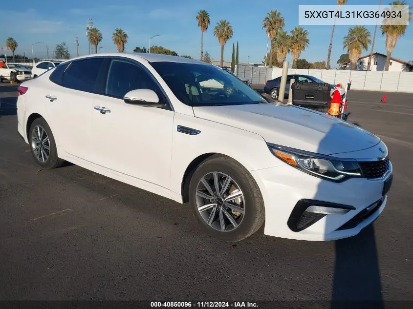 2019 Kia Optima Lx VIN: 5XXGT4L31KG364934 Lot: 40850096